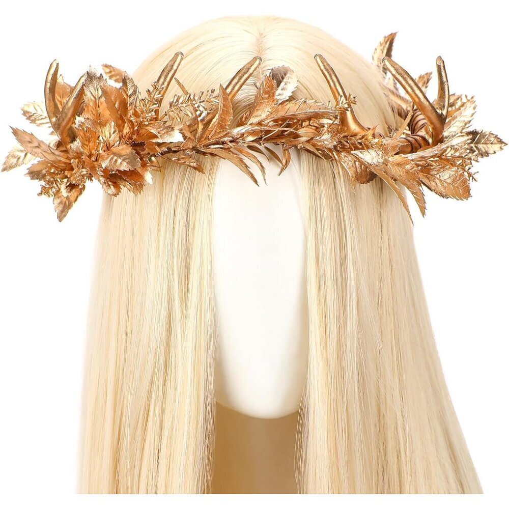 Women Fairy Crown Antler Headpiece Halloween Renaissance Cosplay Gift